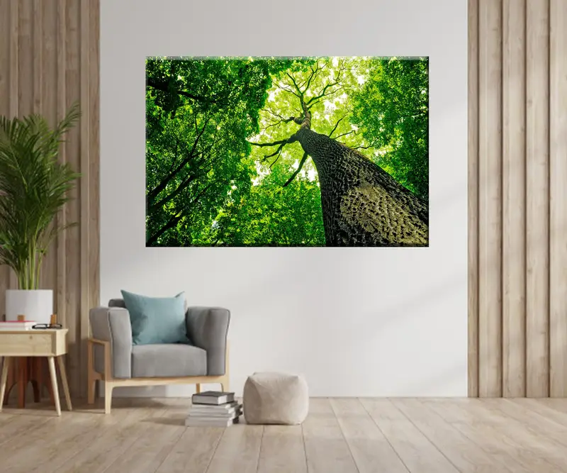 Tree Canvas, Landscape Print, Green Wall Art, Living Room Wall Decor, Office Wall Art, Tree Landscape Print, Modern Wall Art, Home Decor, - 1