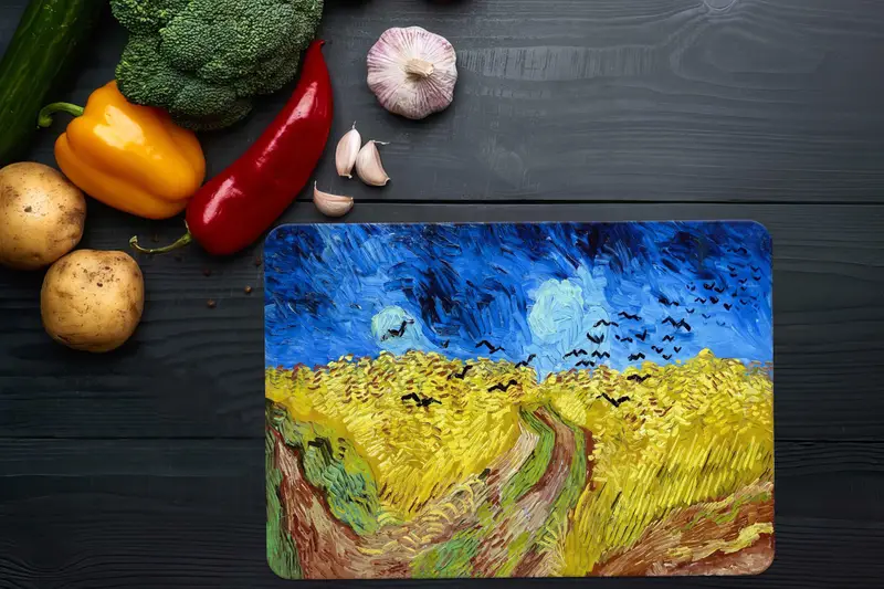 強化された安全性とモダンなデザインを備えた、自然からインスピレーションを得たガラスまな板