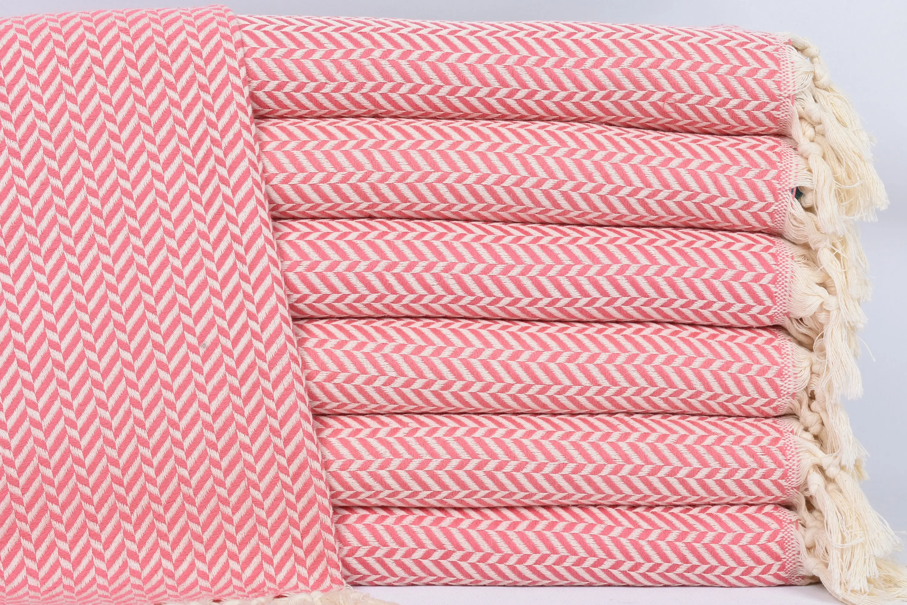 Wedding Gift Monogram Kitchen Towel Turkish Tea Towel Fuchsia Chevron, 36x18 Inches - 1