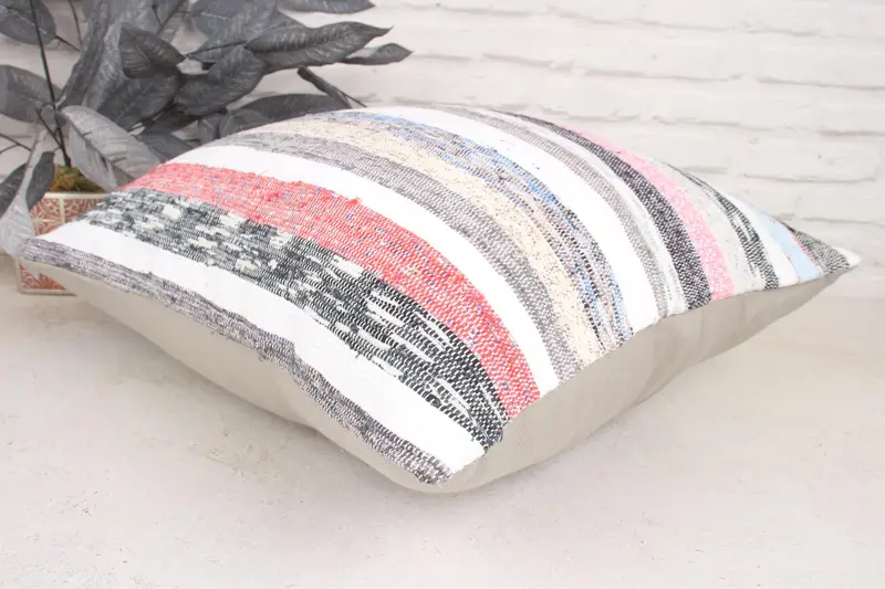 20x20 Pink Cushion, Cushion, Vintage Pillow, Boho Throw Cushion Case, Boho Throw Pillow Cover, Home Decor Pillow, Cotton Cushion Case, Kilim Pillow - 6