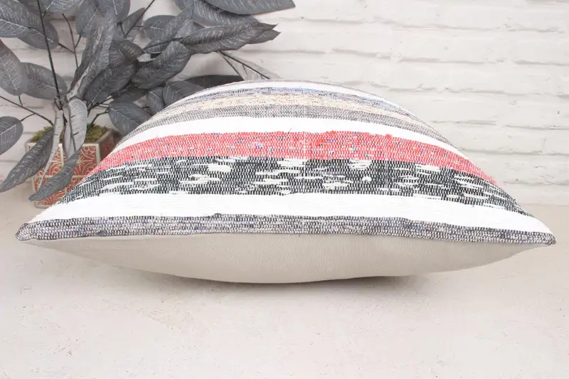20x20 Pink Cushion, Cushion, Vintage Pillow, Boho Throw Cushion Case, Boho Throw Pillow Cover, Home Decor Pillow, Cotton Cushion Case, Kilim Pillow - 5
