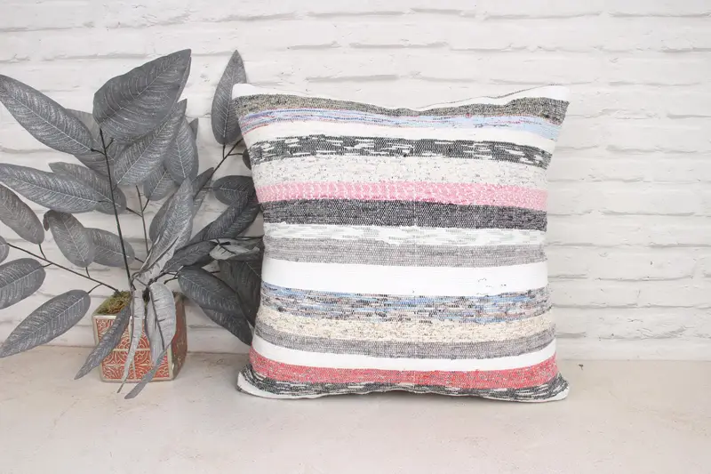 20x20 Pink Cushion, Cushion, Vintage Pillow, Boho Throw Cushion Case, Boho Throw Pillow Cover, Home Decor Pillow, Cotton Cushion Case, Kilim Pillow - 1