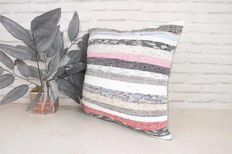 20x20 Pink Cushion, Cushion, Vintage Pillow, Boho Throw Cushion Case, Boho Throw Pillow Cover, Home Decor Pillow, Cotton Cushion Case, Kilim Pillow - 4