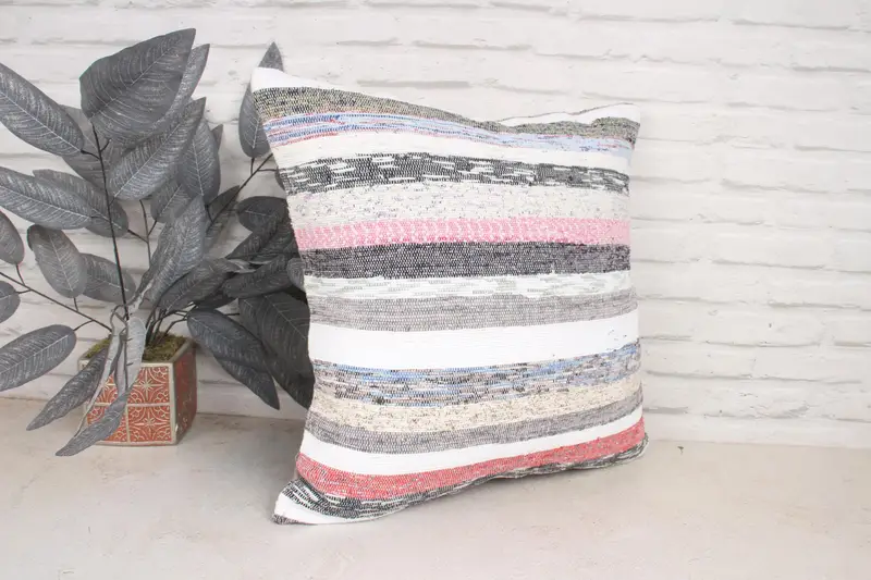 20x20 Pink Cushion, Cushion, Vintage Pillow, Boho Throw Cushion Case, Boho Throw Pillow Cover, Home Decor Pillow, Cotton Cushion Case, Kilim Pillow - 3