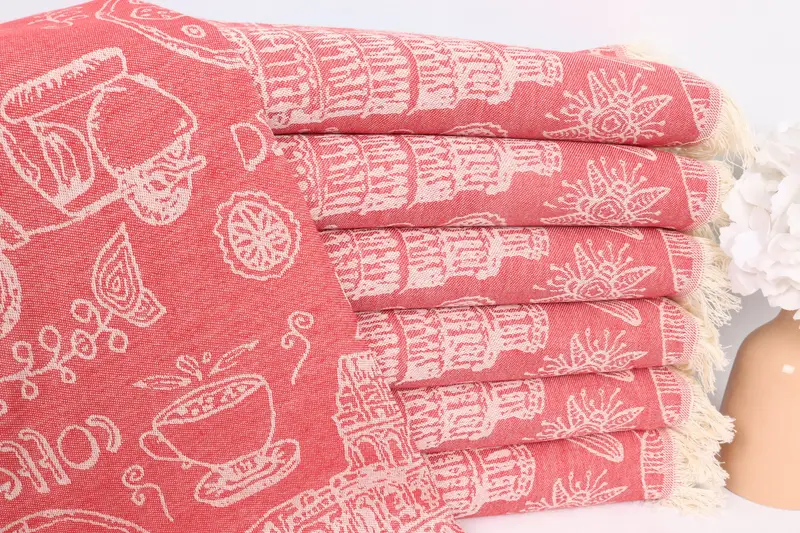 28x20 Cotton Italian Symbols Design Towel, Spa Towel, Monogrammed Hand Towel, Organic Tea Towel, Small Bath Towels, Engagement Gift, Bathroom Towels - 2