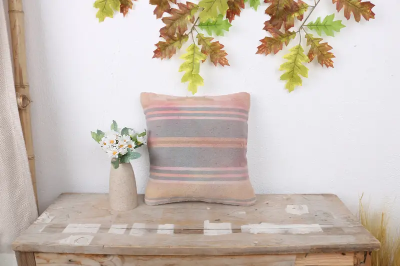 Sofa Cushion Case, Christmas Pillow Cover, Pillow, 12x12 Gray Cushion Cover, Turkish Kilim Pillow, Antique Pillows, Kilim Cushion Sham - 1