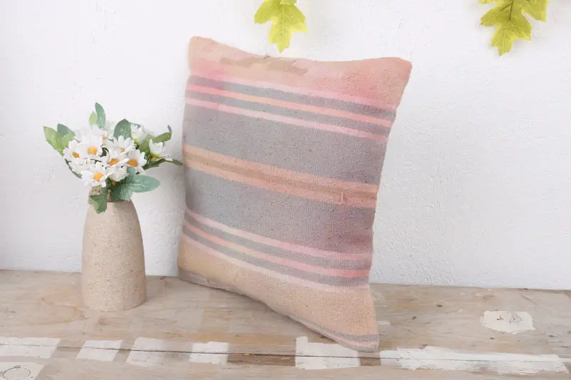 Sofa Cushion Case, Christmas Pillow Cover, Pillow, 12x12 Gray Cushion Cover, Turkish Kilim Pillow, Antique Pillows, Kilim Cushion Sham - 4