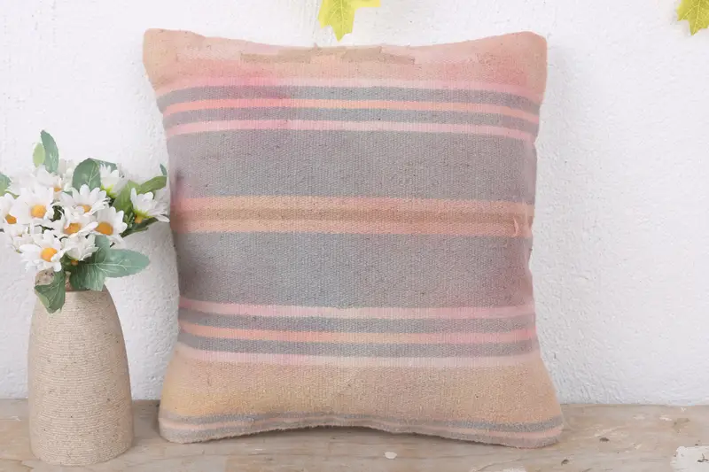 Sofa Cushion Case, Christmas Pillow Cover, Pillow, 12x12 Gray Cushion Cover, Turkish Kilim Pillow, Antique Pillows, Kilim Cushion Sham - 2