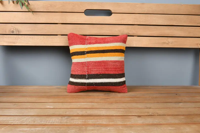Case de almohadas del suroeste, almohada de lanza Kilim, caja de almohada al aire libre, almohada vintage, caja de almohada roja 12x12, almohada, almohada de kilim vintage - 5
