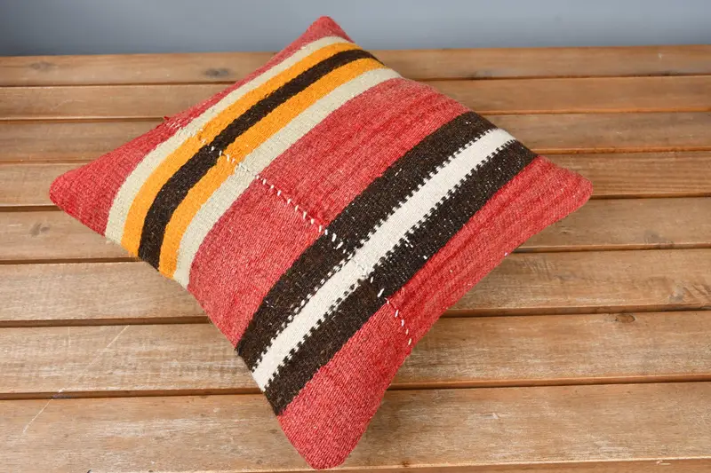 Case de almohadas del suroeste, almohada de lanza Kilim, caja de almohada al aire libre, almohada vintage, caja de almohada roja 12x12, almohada, almohada de kilim vintage - 2