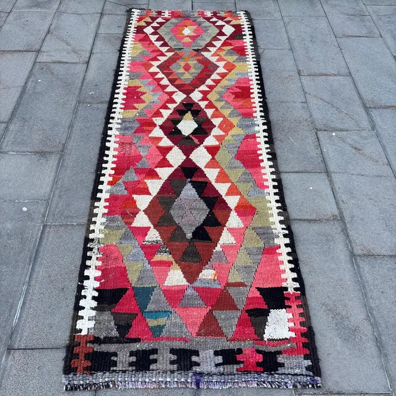 Rainbow Ombré Rug, 2.7x7.7 ft Beige Accent