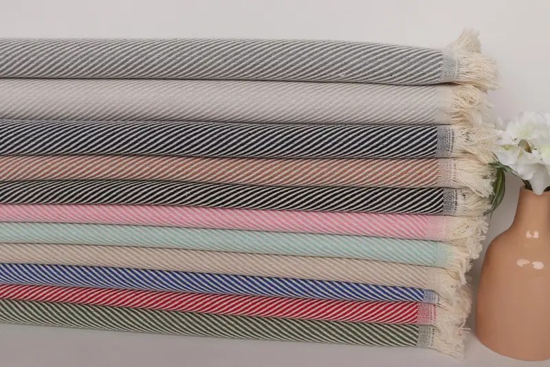 Summer Gift, Organic Towel, Wedding Anniversary Gift, Personalize Gift, Custom Wedding Gifts, 70x36 Cotton Striped Towel, Spa Towel, Custom Towel - 2