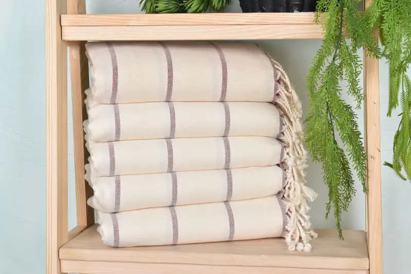 Red Cotton Towel Bath, Organic, 38x67 Inches