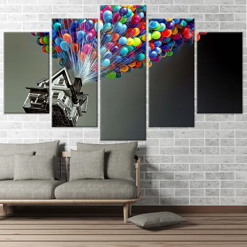 Up Movie Wall Art, Air Balloons, Balloons Wall Decor, Up Movie Poster, Carl Fredricksen, Kids Wall Art, Nursery Room Decor, Rainbow Wall Art - 5