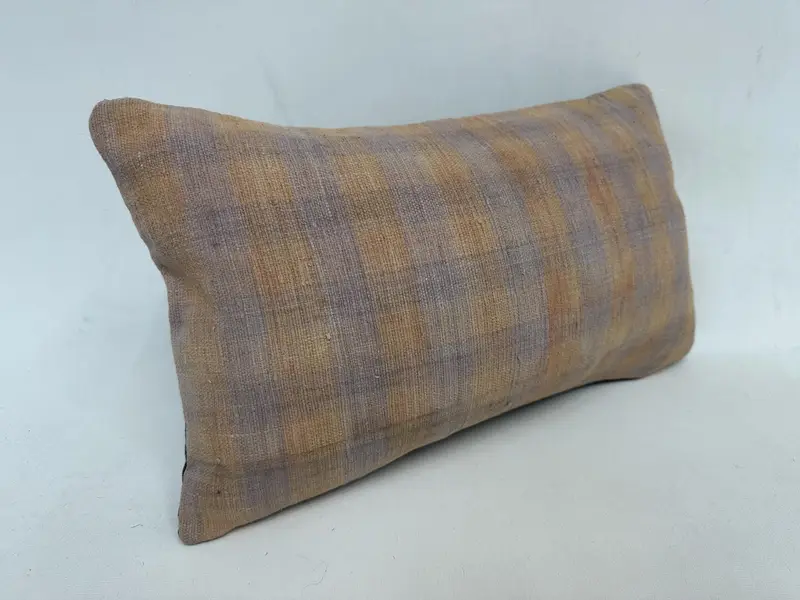 Accent Throw Cushion Case, Handmade Kilim Cushion, Kilim Cushion Sham, Boho Pillow Sham Cover, 12x20 Beige Pillow Cover, Cushion Case - 3