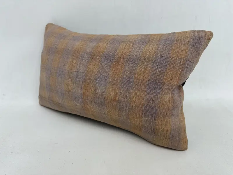 Accent Throw Cushion Case, Handmade Kilim Cushion, Kilim Cushion Sham, Boho Pillow Sham Cover, 12x20 Beige Pillow Cover, Cushion Case - 4