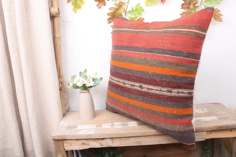 Pillow Case, Antique Pillows, Gift Pillow, Turkish Pillow, Decorative Throw Pillow Cover, 20x20 Red Cushion Case, Couch Pillow Cover - 4