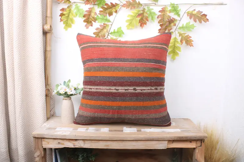 Pillow Case, Antique Pillows, Gift Pillow, Turkish Pillow, Decorative Throw Pillow Cover, 20x20 Red Cushion Case, Couch Pillow Cover - 1