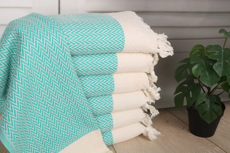 Personalized Gifts, Bathroom Towels, Beach Bachelorette Party Decorations, Embroidery Towels, 34x18 Cotton Zigzag Design Towel, Custom Hand Towel - 1