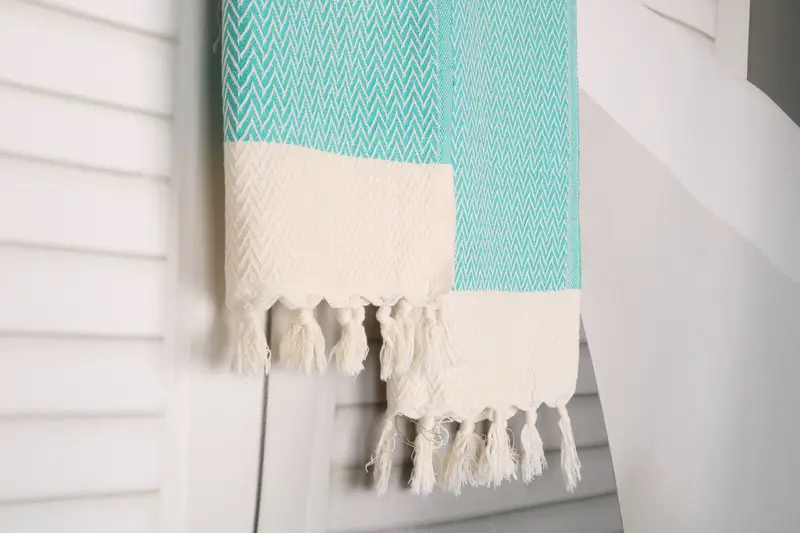 Personalized Gifts, Bathroom Towels, Beach Bachelorette Party Decorations, Embroidery Towels, 34x18 Cotton Zigzag Design Towel, Custom Hand Towel - 8