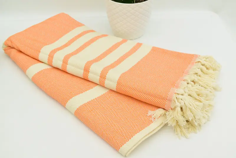 Woven Blanket, Throw Blanket Couch, Turkish Bedcover, Birthday Gift, 96x80 Cotton Herringbone Towel, Personalized Gifts, Turkish Cotton Blanket - 3