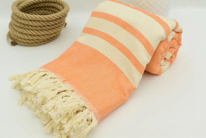 Woven Blanket, Throw Blanket Couch, Turkish Bedcover, Birthday Gift, 96x80 Cotton Herringbone Towel, Personalized Gifts, Turkish Cotton Blanket - 1