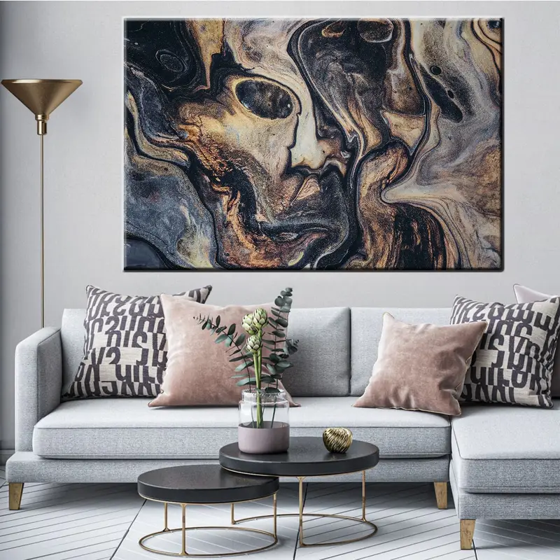 Brown And Black Canvas, Brown Wall Decor, Brown Canvas, Abstract Wall Art, Abstract Canvas, Modern Wall Art, Modern Canvas, Alcohol Ink Art, - 8