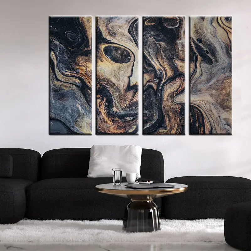Brown And Black Canvas, Brown Wall Decor, Brown Canvas, Abstract Wall Art, Abstract Canvas, Modern Wall Art, Modern Canvas, Alcohol Ink Art, - 6