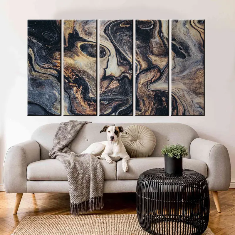 Brown And Black Canvas, Brown Wall Decor, Brown Canvas, Abstract Wall Art, Abstract Canvas, Modern Wall Art, Modern Canvas, Alcohol Ink Art, - 9