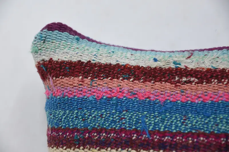 Luxury Pillow Case, Vintage Pillow, Handwoven Pillow Cover Pillow Case, Kilim Pillow Cover, Pillow Sham, 12x12 Blue Cushion, Turkish Kilim Pillow - 2