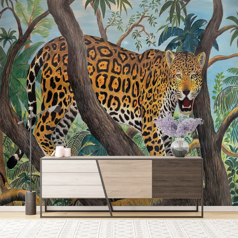 Wild Landscape Wall Art, 3d Wall Paper, Safari Landscape Wall Print, , Paper Wall Art, Custom Wall Paper, Wild Wall Painting, - 2