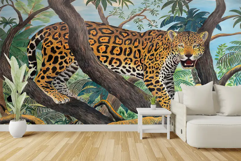 Wild Landscape Wall Art, 3d Wall Paper, Safari Landscape Wall Print, , Paper Wall Art, Custom Wall Paper, Wild Wall Painting, - 5