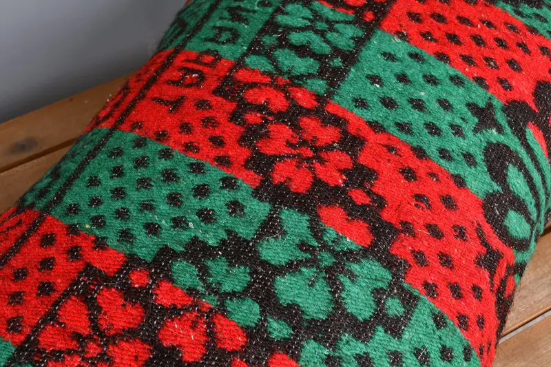 Pillow Cover, Handmade Cushion Cover, 16x24 Green Cushion, Gift Pillow, Anatolian Cushion, Interior Designer Pillow, Vintage Kilim Throw Pillow - 4