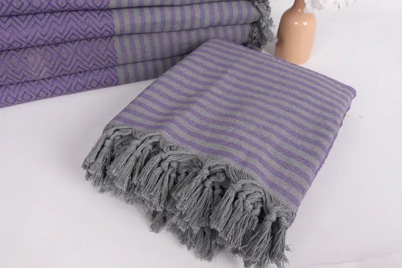 Woven Throw Blanket, Personalized Blanket, Birthday Gift, Bridal Shower Gift, Oversized Beach Towel, 104x80 Cotton Diamond Towel, Best Wedding Gift - 5