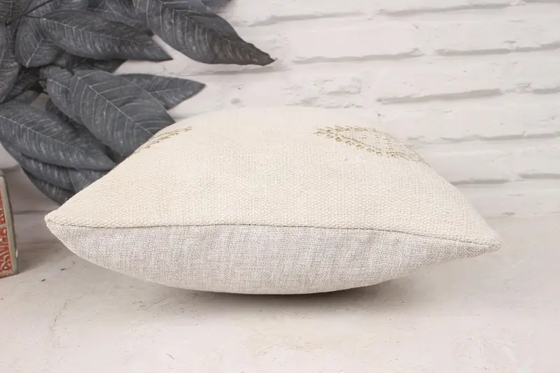 14x14 White Cushion Cover, Interior Designer Pillow, Cushion Cover, Oriental Pillow Cover, Ethnical Kilim Rug Pillow, Turkish Pillow - 5
