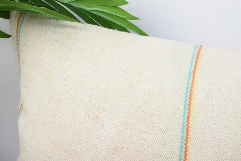 Vintage Kilim Pillow, 12x20 Beige Pillow Sham, Ethnical Kilim Rug Pillow, Gift Pillow, One Of A Kind Pillow Cover, Pillow Case - 2