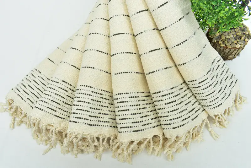 Sevgililer Günü Hediyesi, Mutfak Havlu, Düğün Hediyesi, Lisans Havlusu, El Yapımı Hediye, Organik Havlu, 36x18 Pamuklu Çizgili Tasarım Havlu, Nedime Hediyeleri - 4