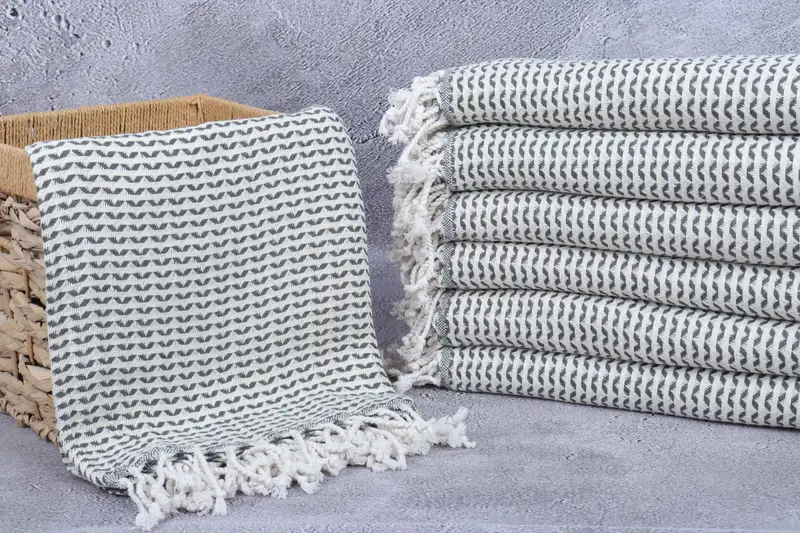 Organic Towel, Peshtemal Towel, Organic Turkish towel, 70x40 Cotton Diamond Towel, Bridal Party Gifts, Travel towel, Turkish Beach Towel Monogram - 3