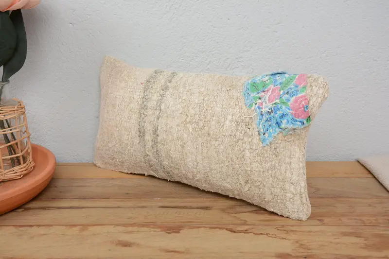 Vintage Kilim Pillow Pillow Cover, Boho Pillow Sham Cover, Pillow Cover, Vintage Pillow, Vintage Kilim Pillow, 8x16 Beige Cushion Cover - 4
