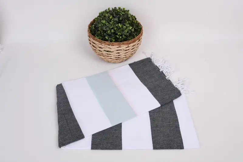 Organic Beach Towel, Lightweight Turkish towel, Quick-Dry Beach Towel, Wedding Gifts Towel, 70x40 Cotton Striped Towel, House Warming Gift - 4