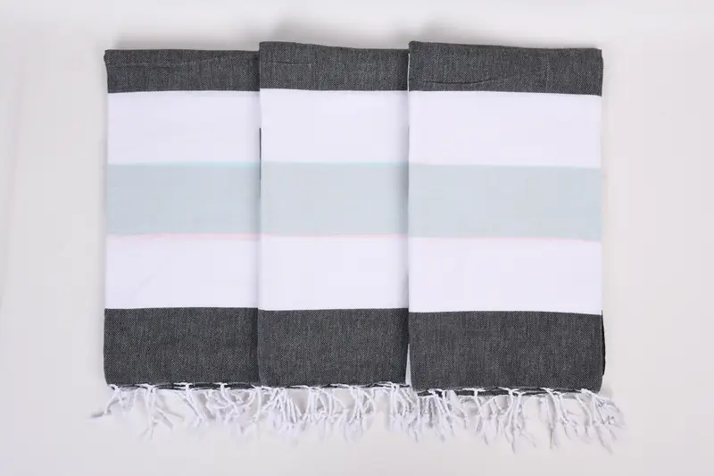 Organic Beach Towel, Lightweight Turkish towel, Quick-Dry Beach Towel, Wedding Gifts Towel, 70x40 Cotton Striped Towel, House Warming Gift - 7