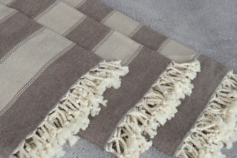 Handmade Turkish Towel, Embroidery Towel, Organic towel, Personalized Gifts, 68x36 Cotton Striped Towel, Lightweight towel, Boyfriend Christmas Gift - 5