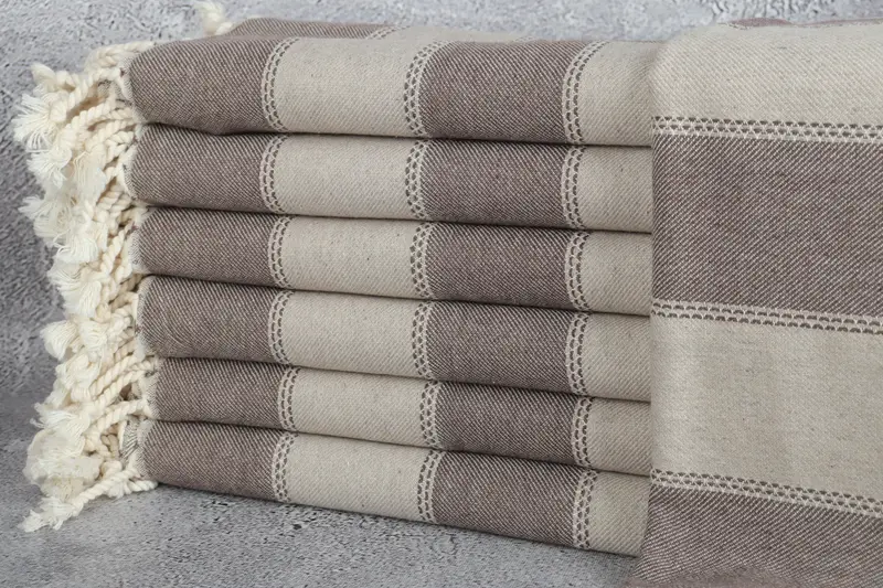 Handmade Turkish Towel, Embroidery Towel, Organic towel, Personalized Gifts, 68x36 Cotton Striped Towel, Lightweight towel, Boyfriend Christmas Gift - 1