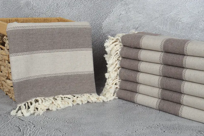 Handmade Turkish Towel, Embroidery Towel, Organic towel, Personalized Gifts, 68x36 Cotton Striped Towel, Lightweight towel, Boyfriend Christmas Gift - 3