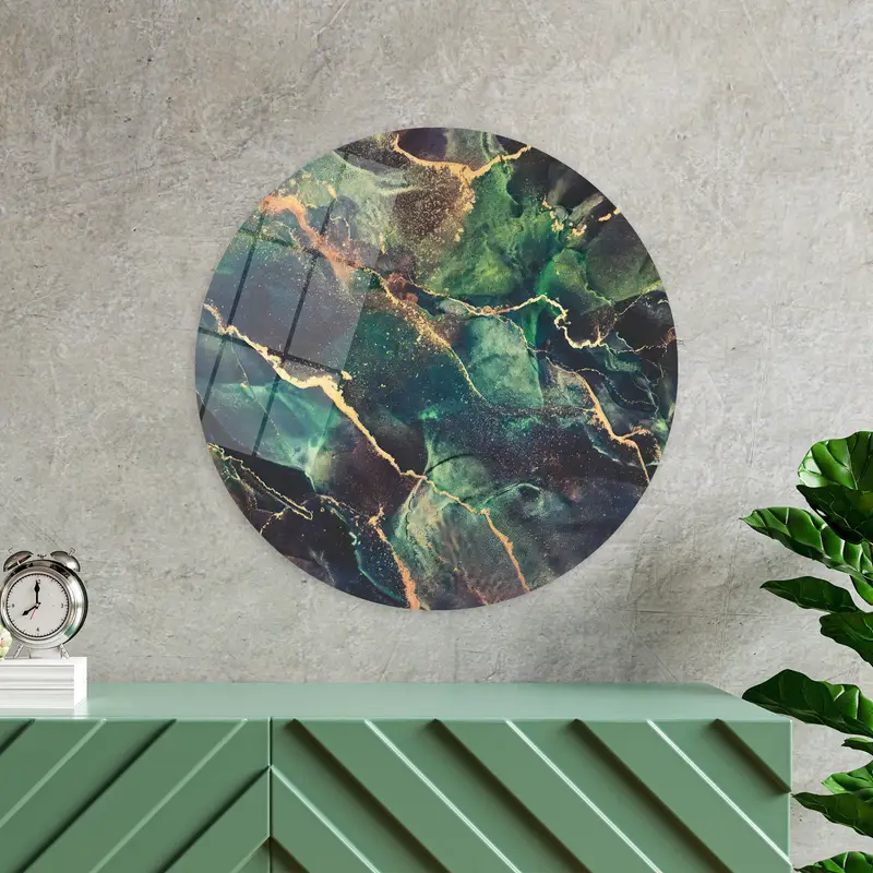 Eleganter, moderner, schimmernder Luxus-Leinwanddruck aus Goldmarmor