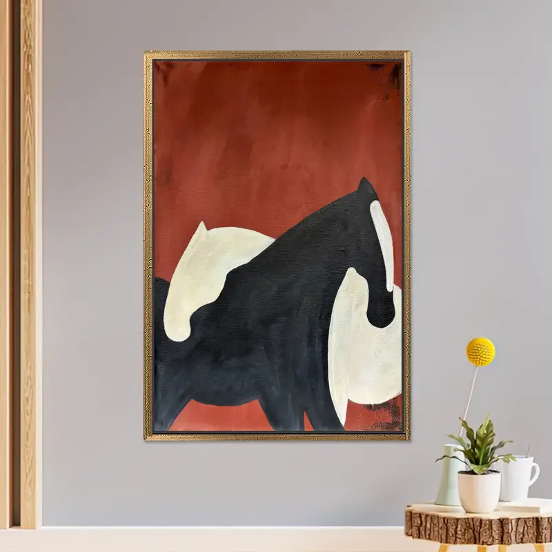 Zarif Soyut At Kanvası: Benzersiz At Sevgilisi Hediyesi