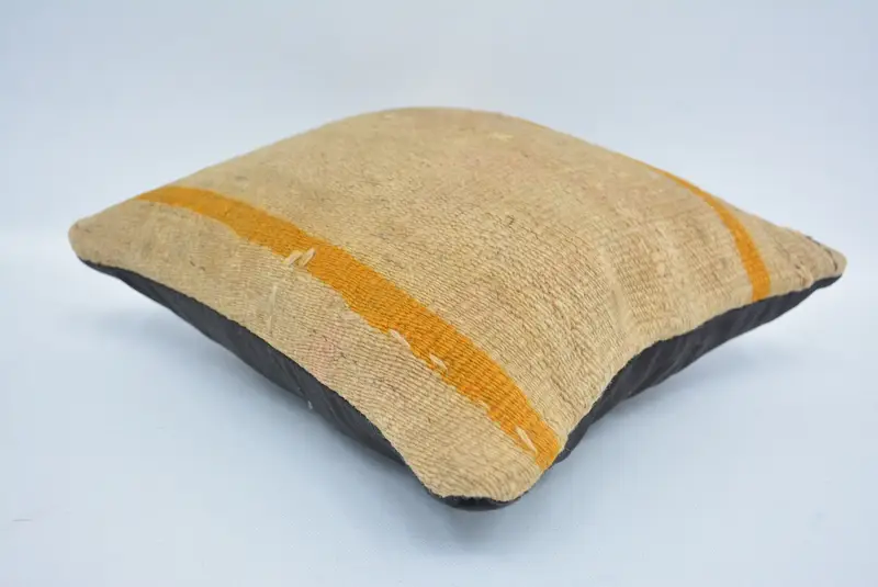 Boho Pillow, Pillow Sham, Ethnic Pillow Sham, Cotton Cushion Cover, Authentic Pillow, Turkish Pillow, 12x12 Beige Pillow, Throw Kilim Pillow - 6