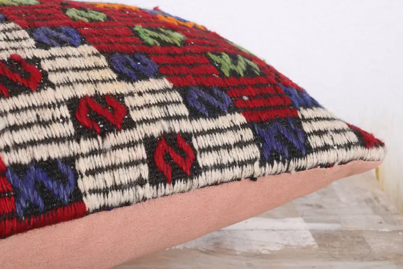 Vintage Kilim Pillow, Home Decor Pillow, Throw Kilim Pillow, Cushion Case, 12x20 White Pillow Case, Pastel Cushion Case - 6