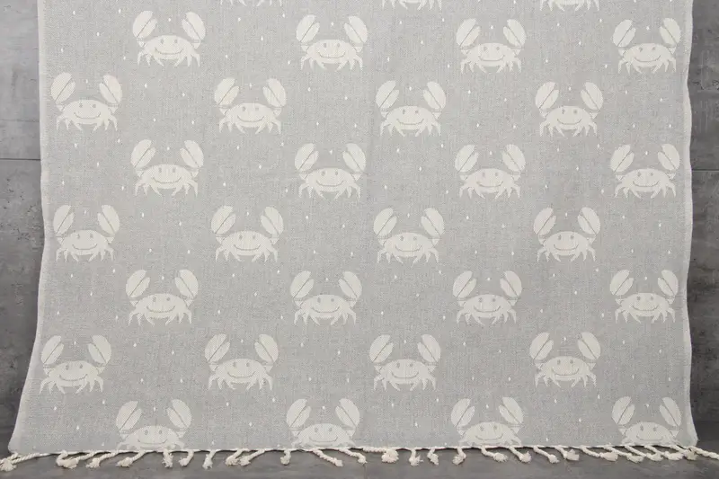 Beach Towel Turkish Cotton Dark Gray Animal Print, 40x67 Inches