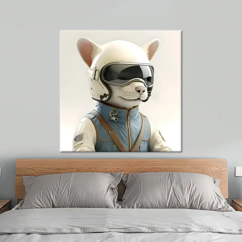 Lienzo de gato abstracto moderno: arte encantador para los amantes de los gatos